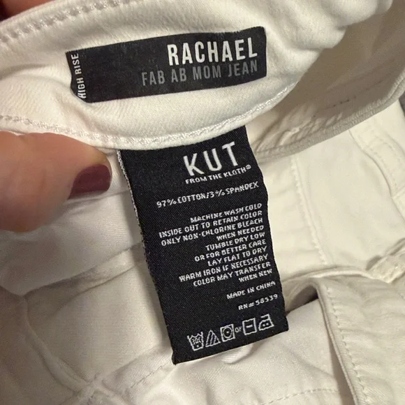 Kut from the Kloth White Denim Jeans - High Waist - Picture 3 of 6